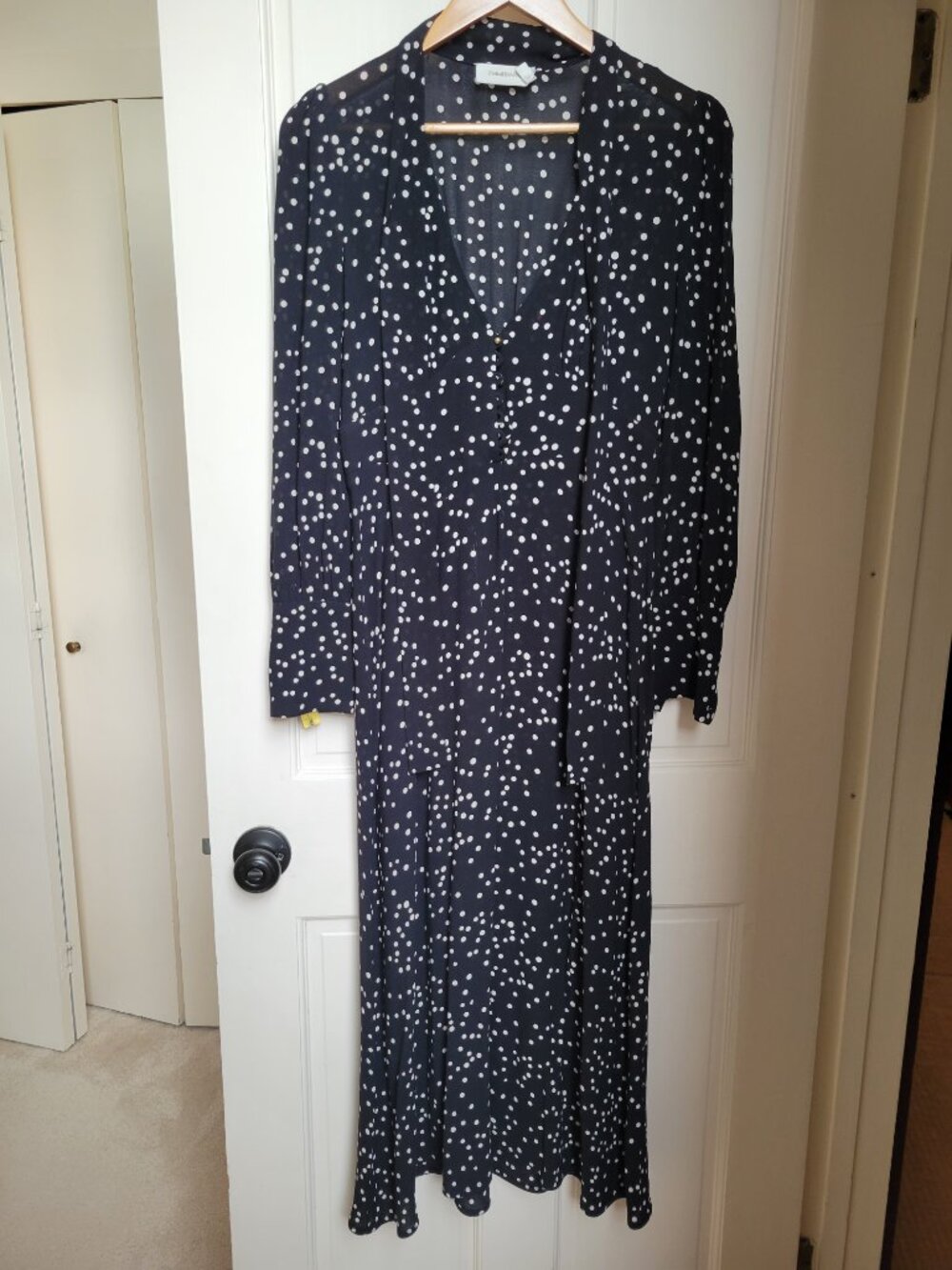 Zimmermann Black Dress with White Dots